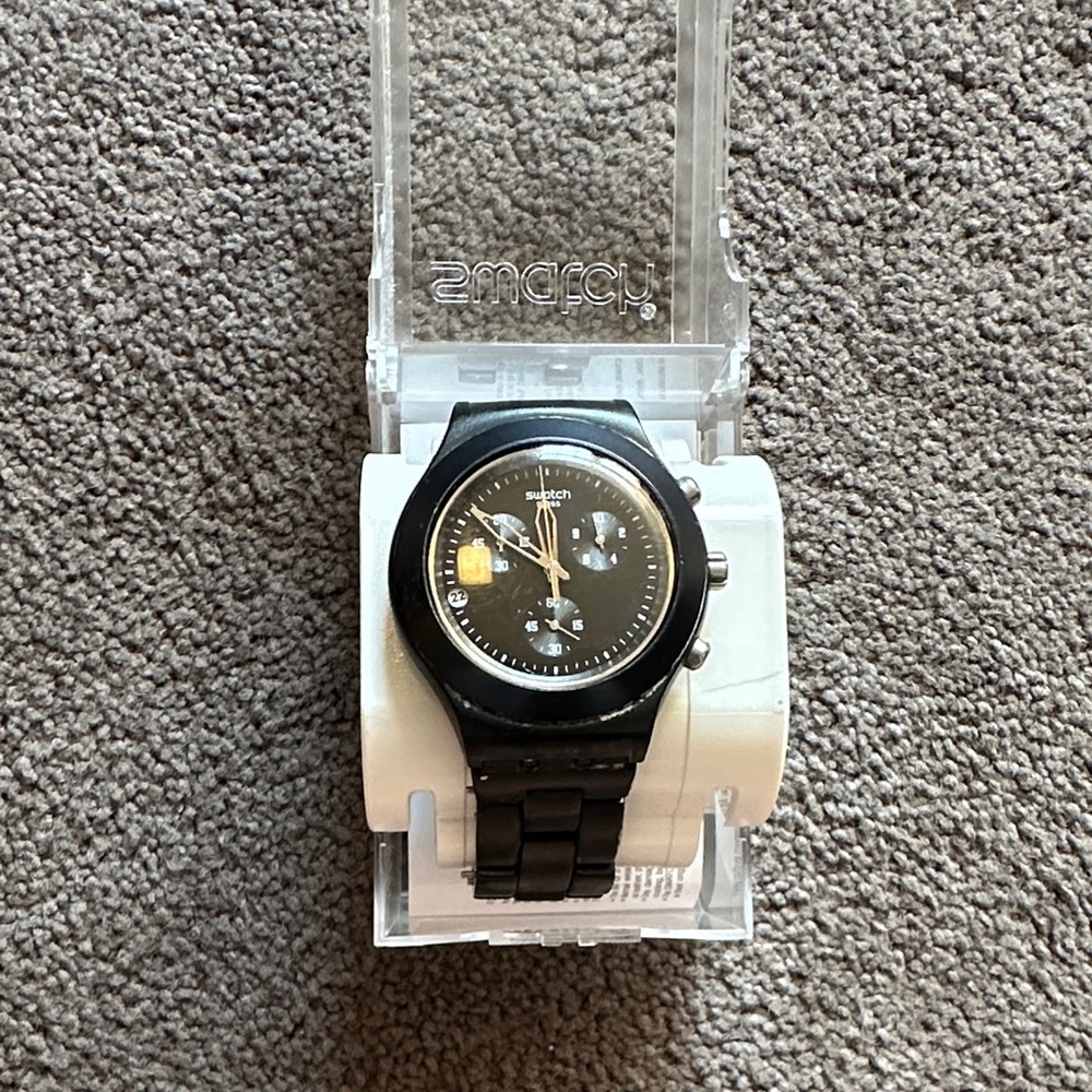 Swatch Black Chronograph Watch